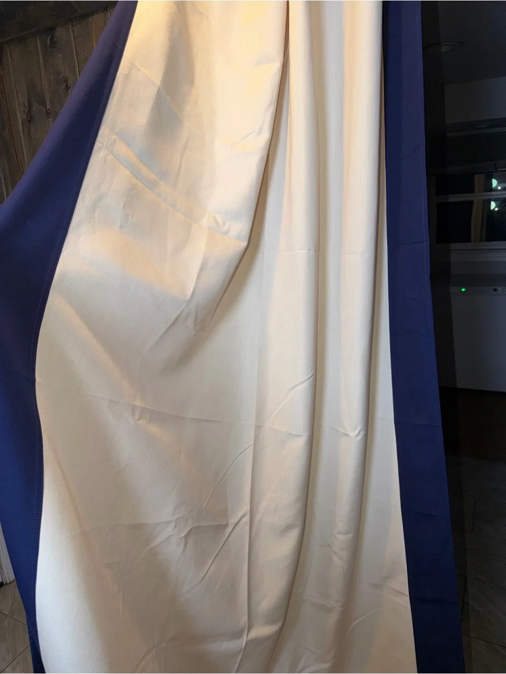 Ballard Designs Indoor/Outdoor Sunbrella Panel Curtains (2)50x120 Sand/Navy